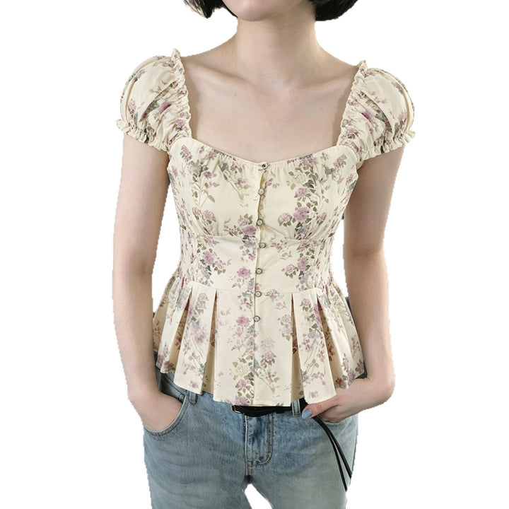 Damenbluse mit floralem Design und Rüschenärmeln Echo Archiv