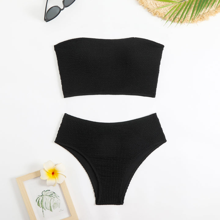 Damen Crop-Bikini-Set mit strukturierter Textur Echo Archiv