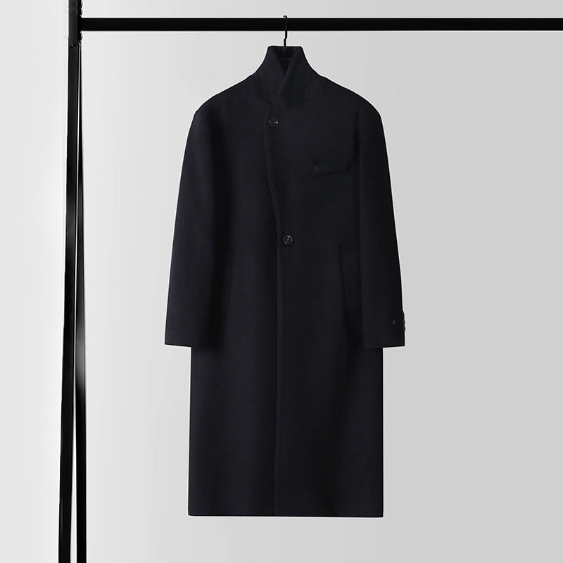 Herren Eleganter Longcoat aus Wollmix mit schmaler Silhouette und Ein-Knopf‑Verschluss Echoarchiv
