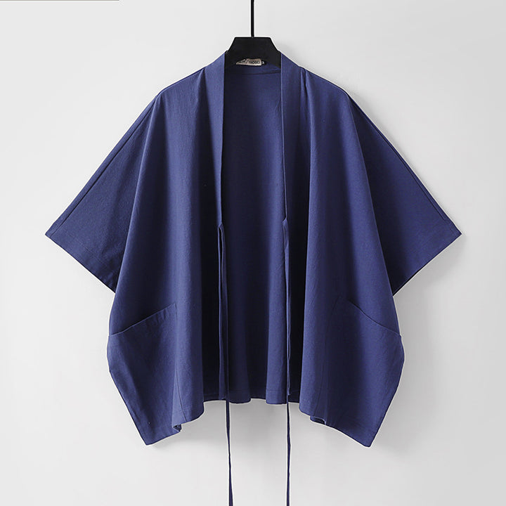 Damen Oversize Kimono-Cardigan mit Bindeband und aufgesetzten Taschen Echoarchiv