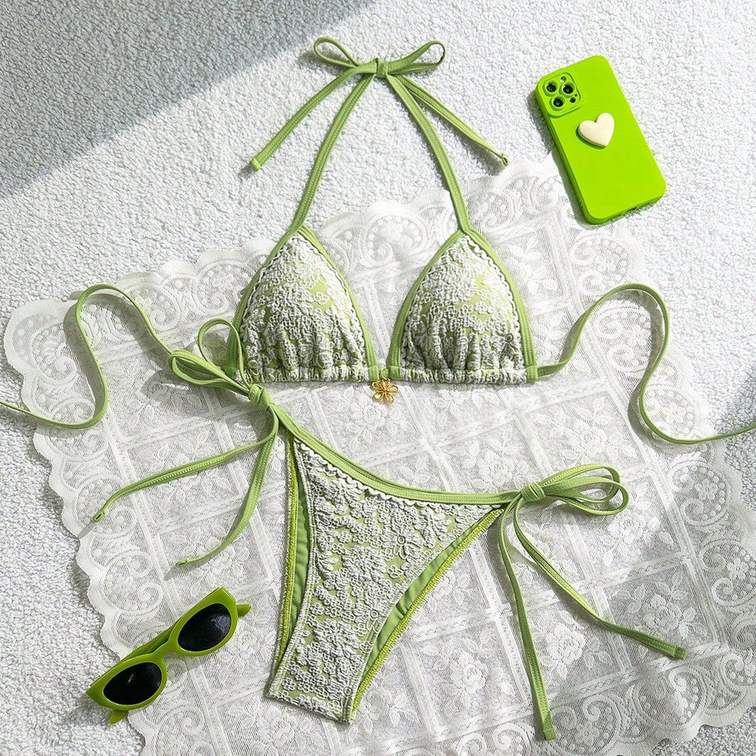 Damen Spitzenverzierte Triangel-Bikini Echo Archiv