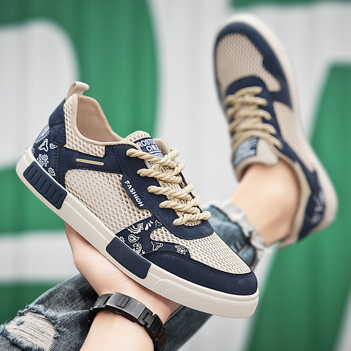 Unisex atmungsaktive Freizeit-Sneaker mit luftigen Mesh-Einsätzen und Bandana-Muster – Norré