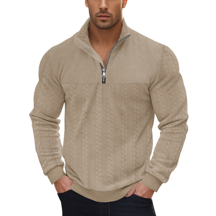 Herren Strickpullover mit modernem Reißverschluss und strukturiertem Design Echoarchiv