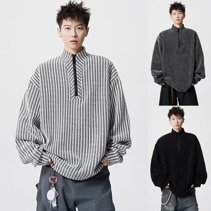Damen Oversized Sweatshirt mit Stehkragen Echoarchiv