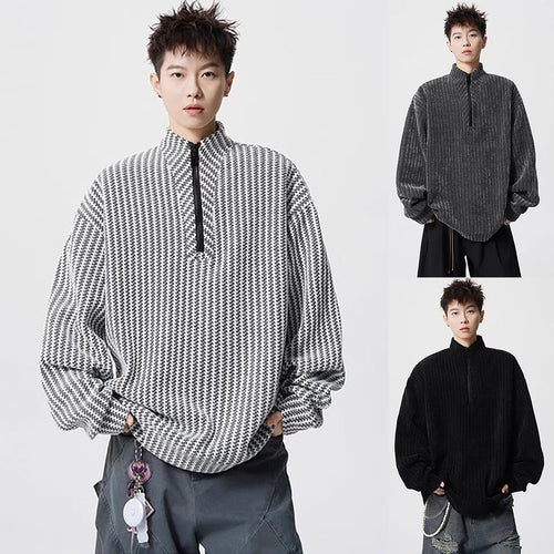 Damen Oversized Sweatshirt mit Stehkragen Echoarchiv