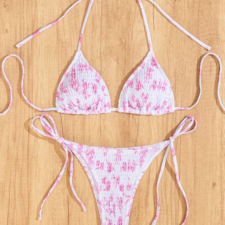 Damen Triangel-Bikini mit verspieltem Leo-Design und verstellbaren Bändern Echo Archiv