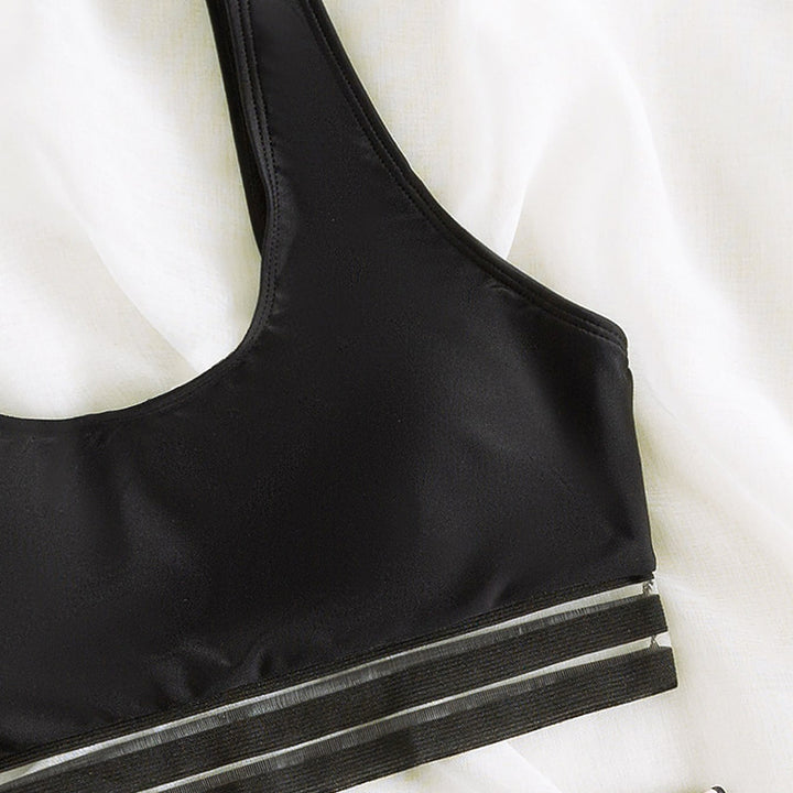 Damen Bikini-Set mit sportlichem Oberteil und trendigem Leopardenmuster Echo Archiv