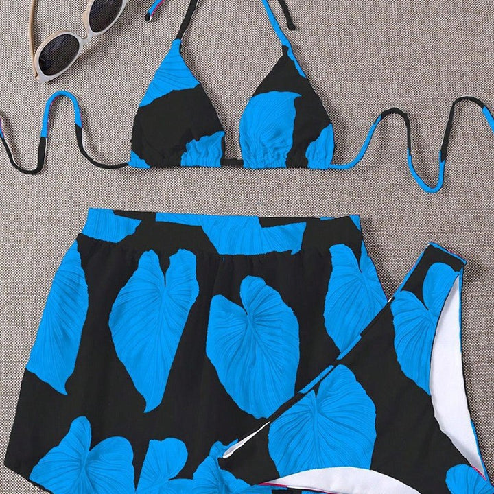 Damen Triangel-Bikini mit farblich abgestimmtem Rock Echo Archiv