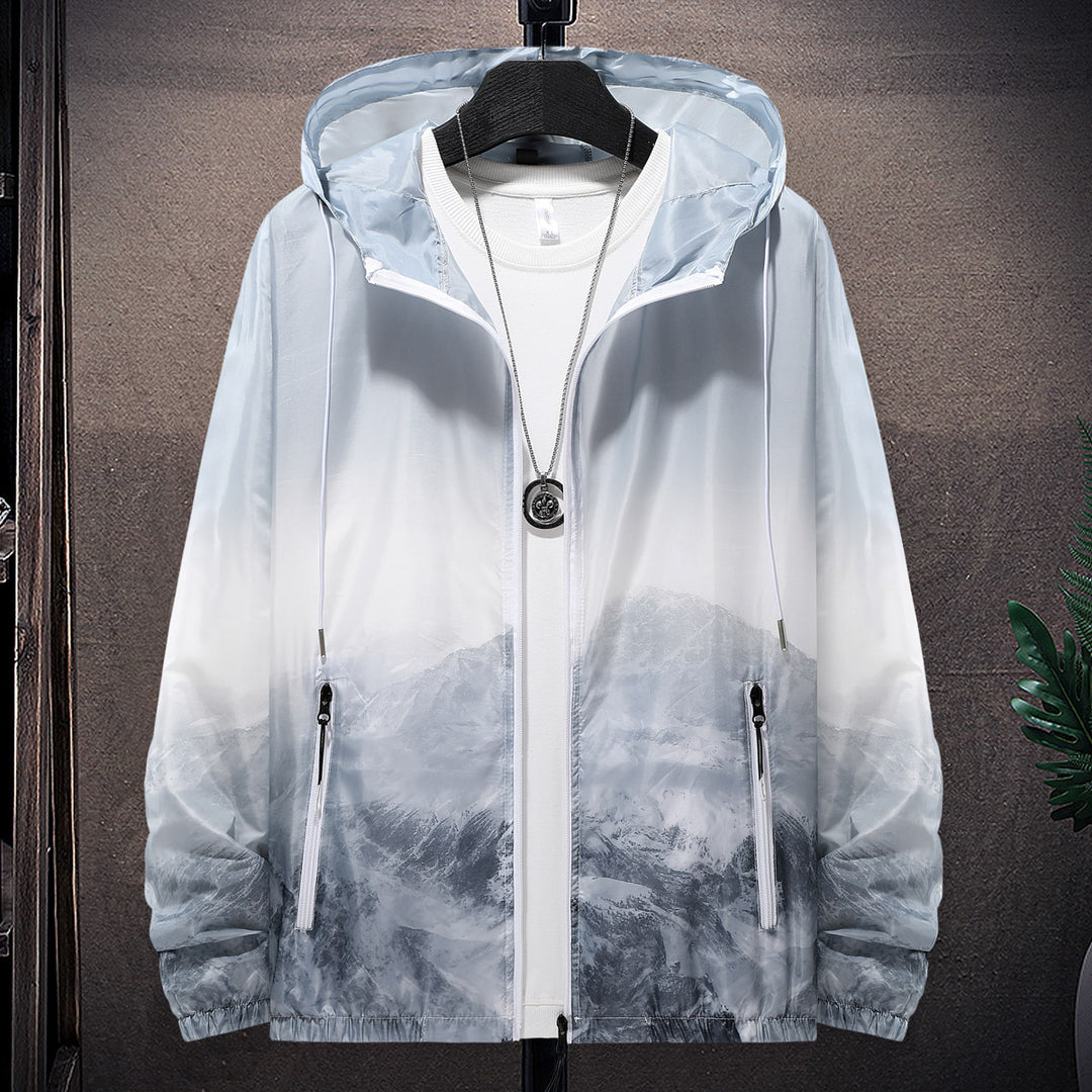 Herren Wind- und wasserfeste leichte Jacke mit einstellbarer Kapuze und reflektierenden Details Echoarchiv