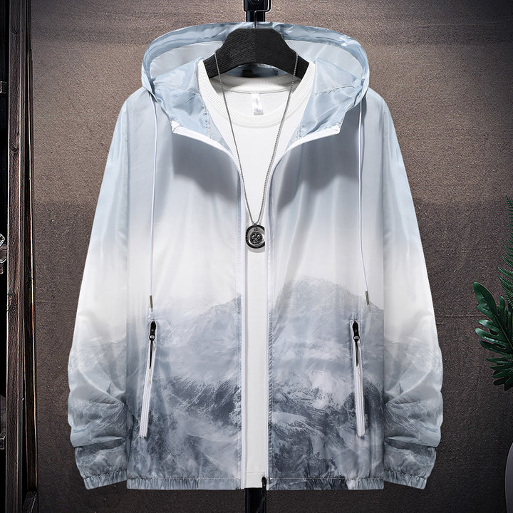 Herren Wind- und wasserfeste leichte Jacke mit einstellbarer Kapuze und reflektierenden Details Echoarchiv