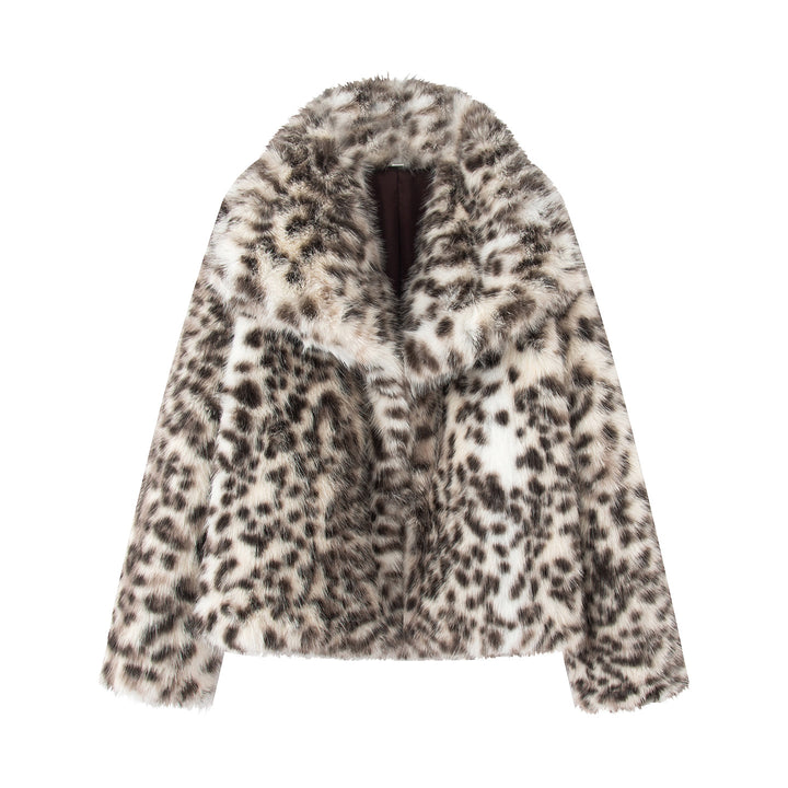 Damen kurze Kunstfelljacke mit extra großem Schalkragen und luxuriöser Softwattierung – Célinea