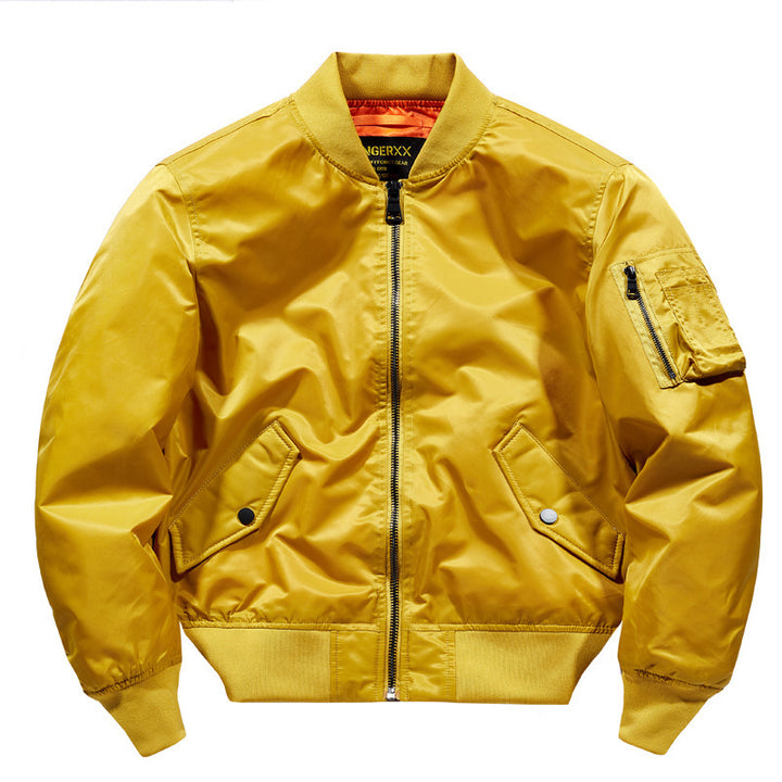 Herren Kurz geschnittener Flieger‑Blouson mit Nylonaußenlage und Rippbündchen – Brevano