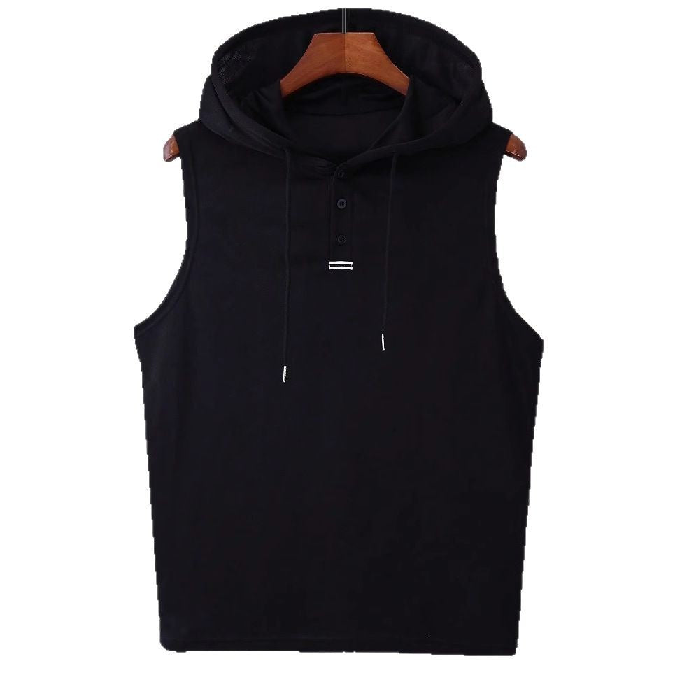 Herren ärmelloses Hoodie-Shirt mit strukturierter Oberfläche Echoarchiv
