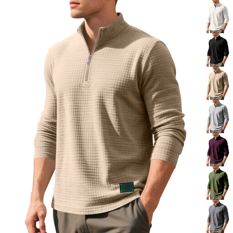 Herren modischer Pullover mit halbem Reißverschluss Echoarchiv