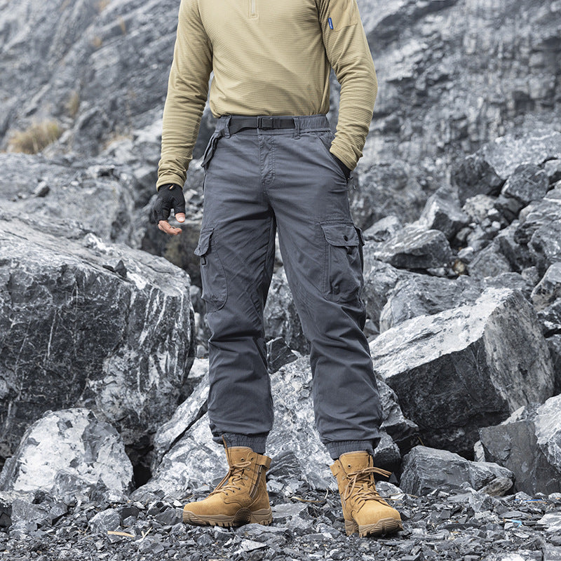 Herren technische Utility-Cargohose mit integriertem Webgürtel, Reißverschlusstaschen und verstellbaren Beinabschlüssen Echo Archiv
