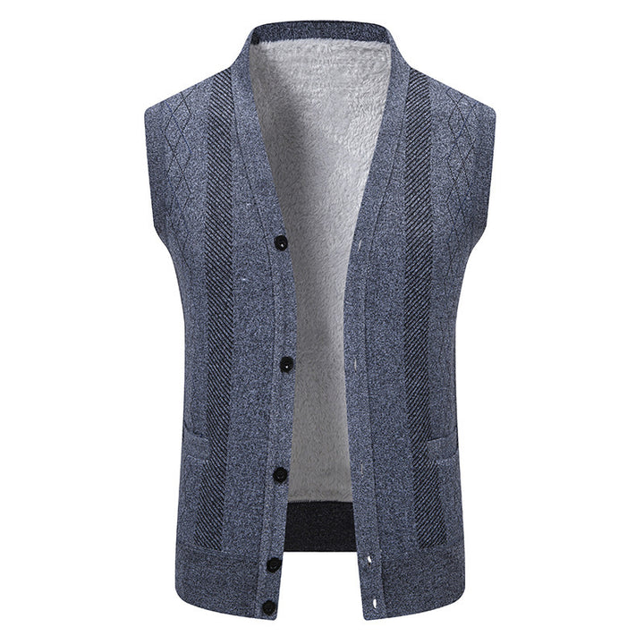 Herren Strickjacke mit klassischem V-Ausschnitt und feinem Zopfmuster Echoarchiv