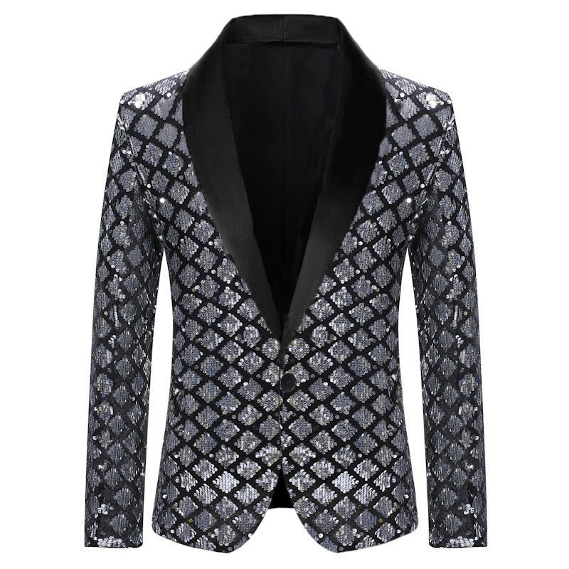 Herren Glamouröser Paillettenblazer Echoarchiv