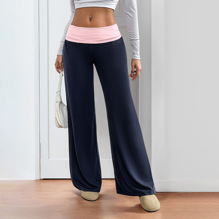 Damen Weite Palazzo‑Yogahose mit umschlagbarem Komfortbund Echoarchiv