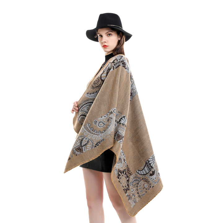 Damen Jacquard-Überwurf mit Paisley-Muster und offenem Kimono-Fall Echo Archiv