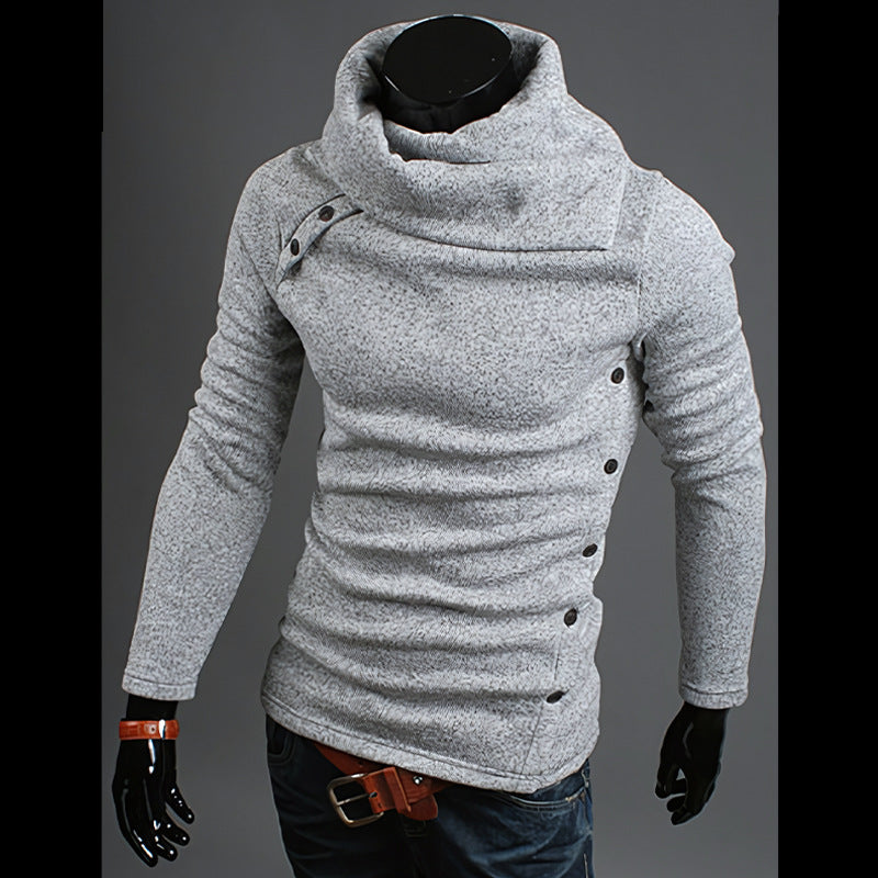 Herren nan Strickpullover mit großem Schalkragen, asymmetrischer Knopfleiste und schmaler Silhouette Echo Archiv