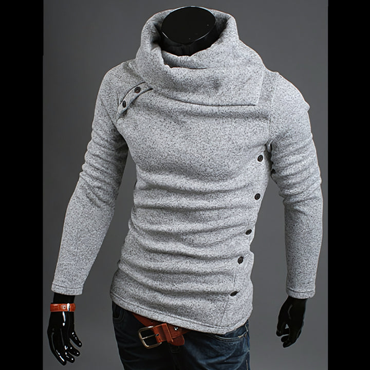 Herren nan Strickpullover mit großem Schalkragen, asymmetrischer Knopfleiste und schmaler Silhouette Echo Archiv