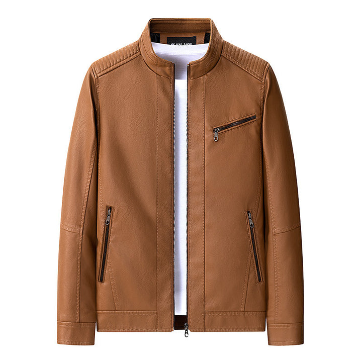 Herren modische Lederjacke mit Steppdetails Echo Archiv