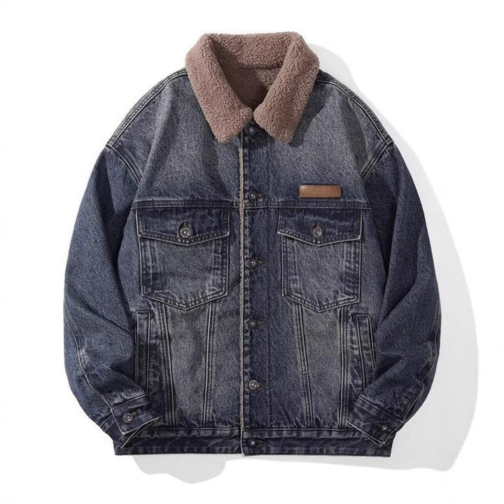 Herren Lässige Denimjacke mit Fleecefutter Echoarchiv 1788342512