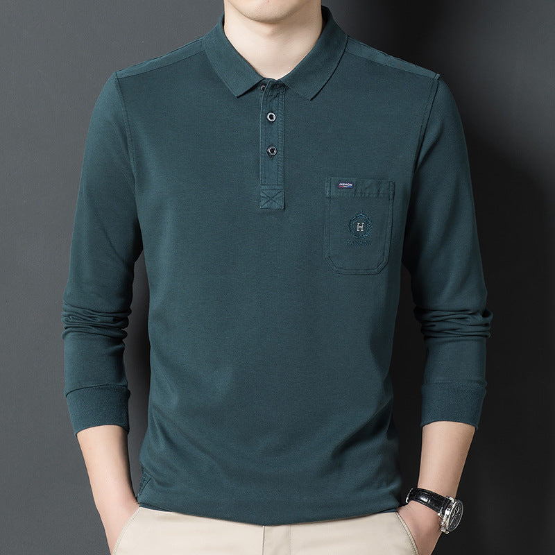 Herren Langarm Poloshirt mit eleganter Brusttasche Echoarchiv