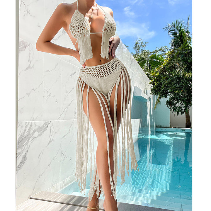 Damen Häkel-Bikini-Set mit fransigen Akzenten und einzigartigem Schnitt Echo Archiv