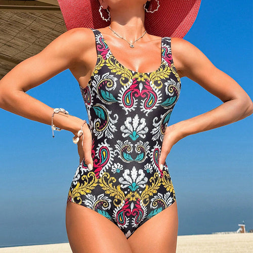Damen Einteiliger Badeanzug mit floralem Design Echo Archiv