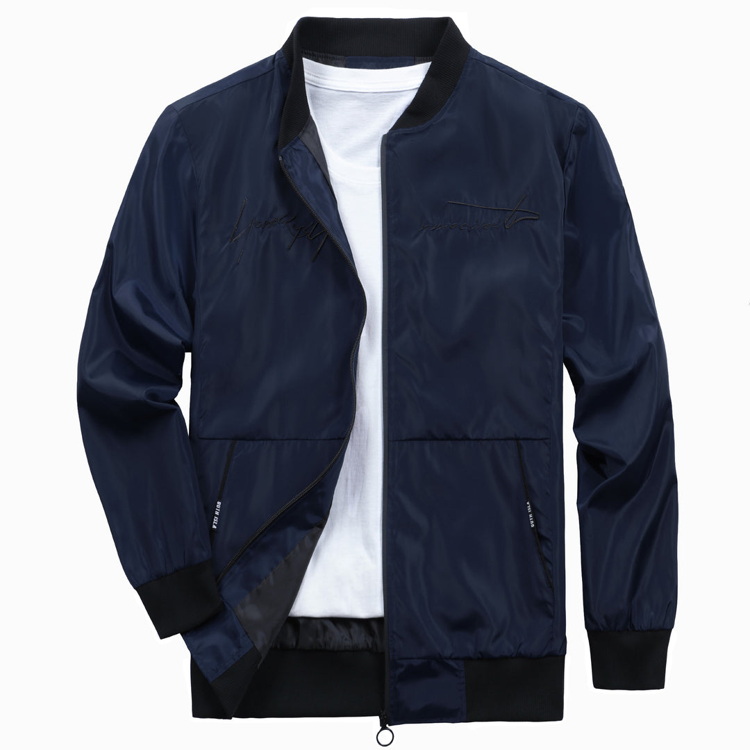 Herren modische Bomberjacke mit elastischen Bündchen und praktischen Reißverschlusstaschen Echoarchiv