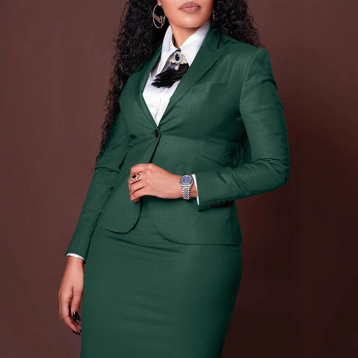 Damen nan tailliertes Business-Kostüm mit kurzem Blazer und figurbetontem Bleistiftrock Echo Archiv
