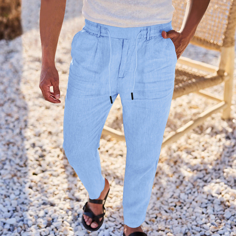 Herren lässige Freizeithose mit elastischem Bund und seitlichen Eingrifftaschen Echoarchiv