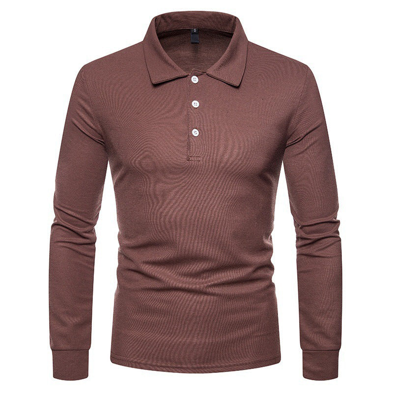 Herren Langarm Polohemd mit klassischem Schnitt und feiner Piqué-Textur Echoarchiv