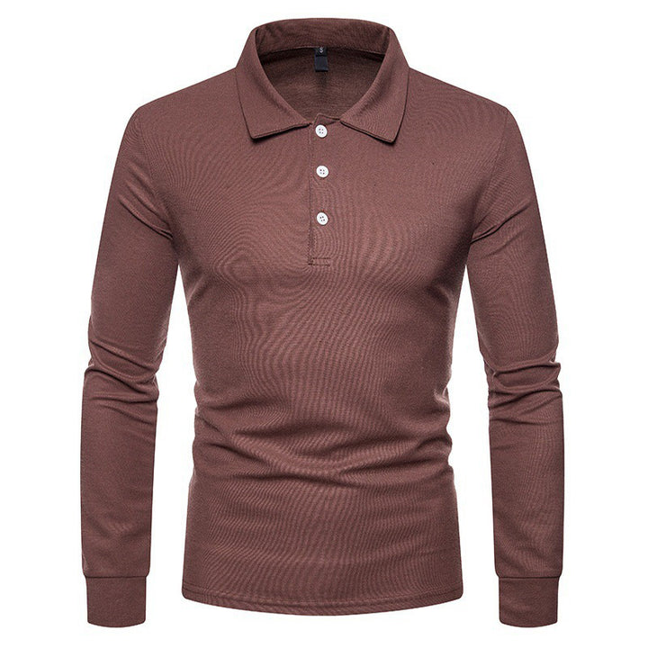 Herren Langarm Polohemd mit klassischem Schnitt und feiner Piqué-Textur Echoarchiv