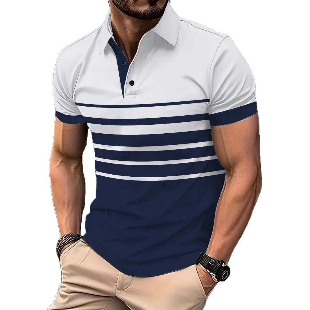 Herren Poloshirt mit strukturiertem Streifenmuster Echoarchiv