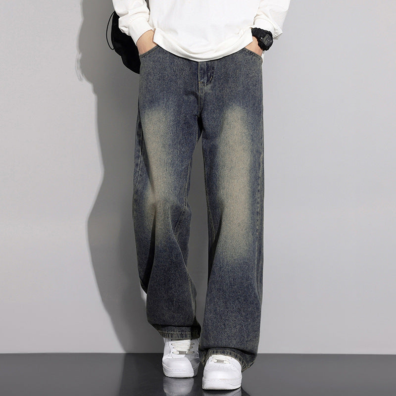 Herren weite Denim-Jeans im modernen Used-Look Echoarchiv