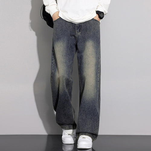 Herren weite Denim-Jeans im modernen Used-Look Echoarchiv