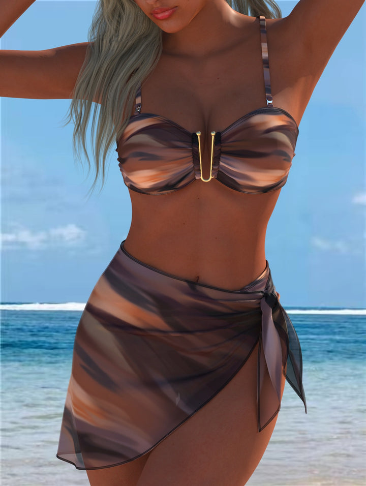 Damen Bikini-Set mit elegantem Balconette-Oberteil und modischem Wickelrock Echo Archiv