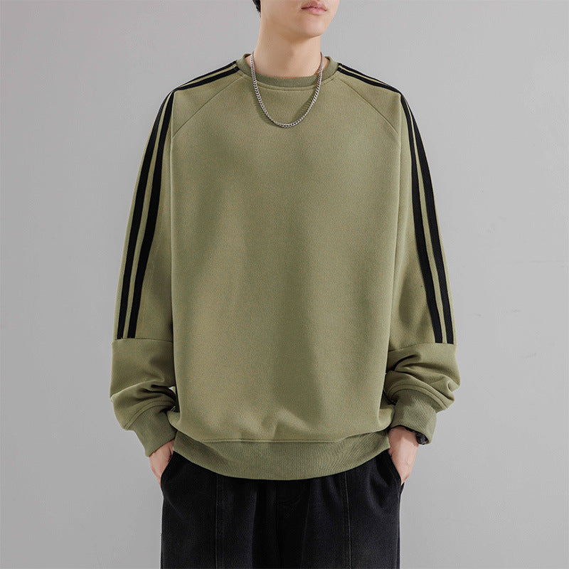Herren sportliches Sweatshirt mit Raglanärmeln und stylischen Streifen Echoarchiv