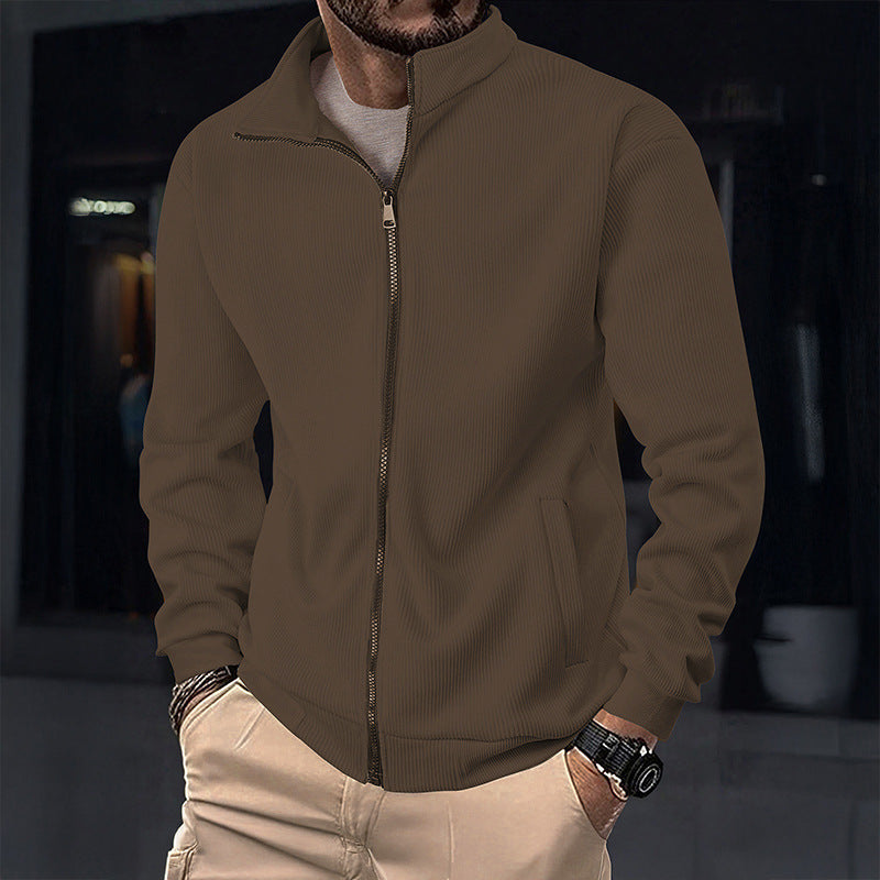 Herren Stylische Jacke mit Reißverschluss und hohem Kragen Echoarchiv