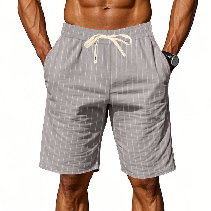 Herren Strandshorts mit vertikalem Streifenmuster und elastischem Kordelzug Echoarchiv