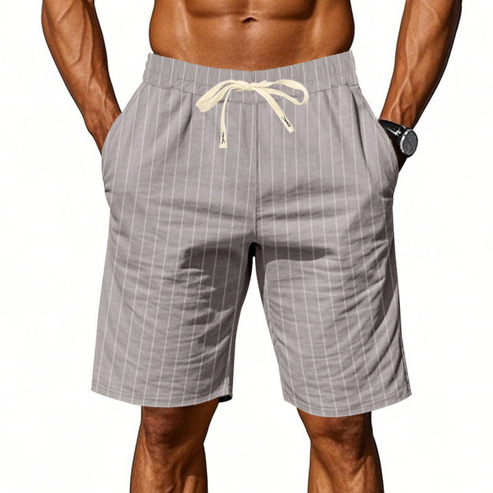 Herren Strandshorts mit vertikalem Streifenmuster und elastischem Kordelzug Echoarchiv