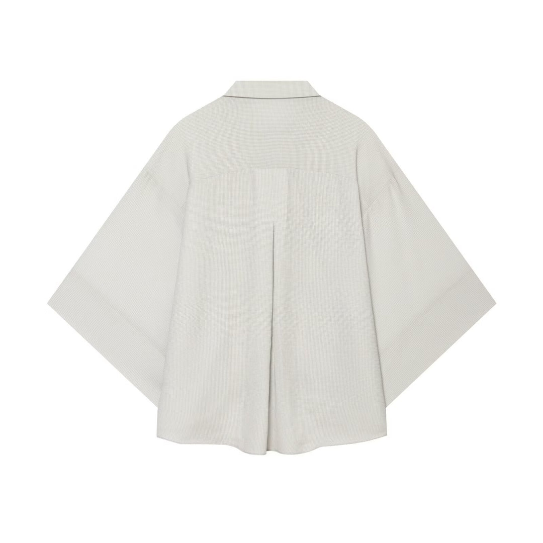 Damen Oversize-Bluse mit kastigem Schnitt und kurzen Fledermausärmeln Echo Archiv