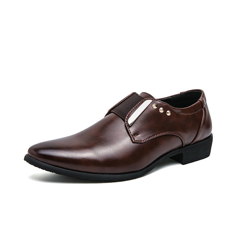 Herren elegante spitze Slip-On Business-Halbschuhe mit elastischer Gummilasche und dekorativen Metallapplikationen Echo Archiv