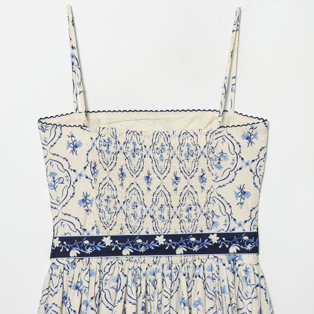 Damen Maxikleid mit floralem Muster und verstellbaren Spaghetti-Trägern Echo Archiv
