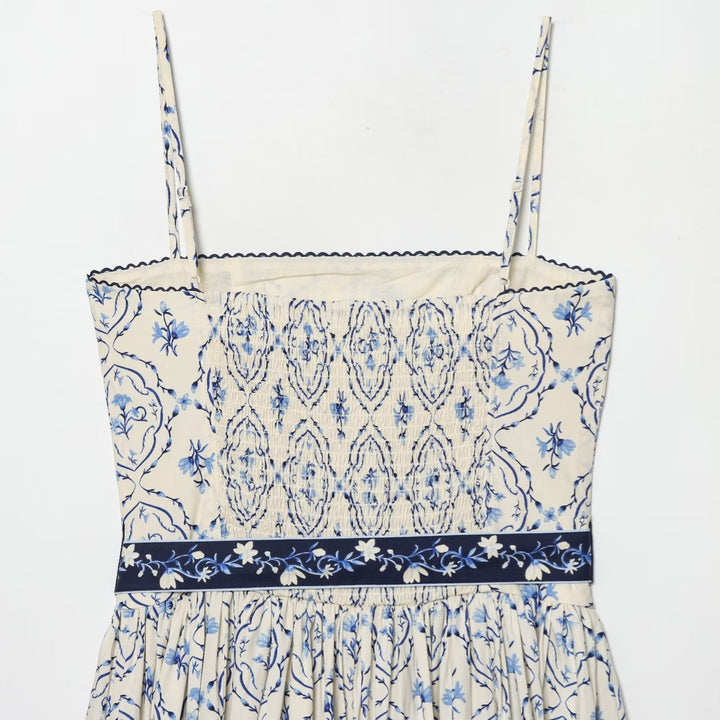 Damen Maxikleid mit floralem Muster und verstellbaren Spaghetti-Trägern Echo Archiv