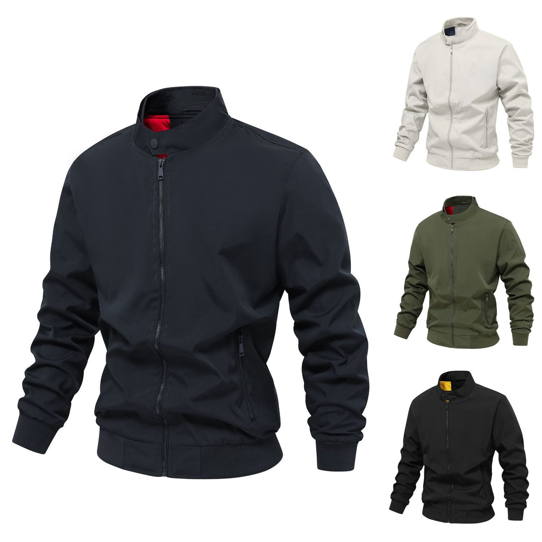 Herren Leichter Nylon-Bomber mit Rippbündchen Stehkragen und atmungsaktivem Meshfutter Echoarchiv