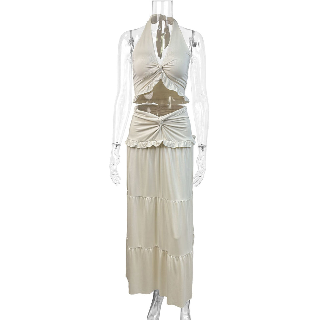Damen Maxi-Rock mit croptop Design und Rüschendetails Echo Archiv