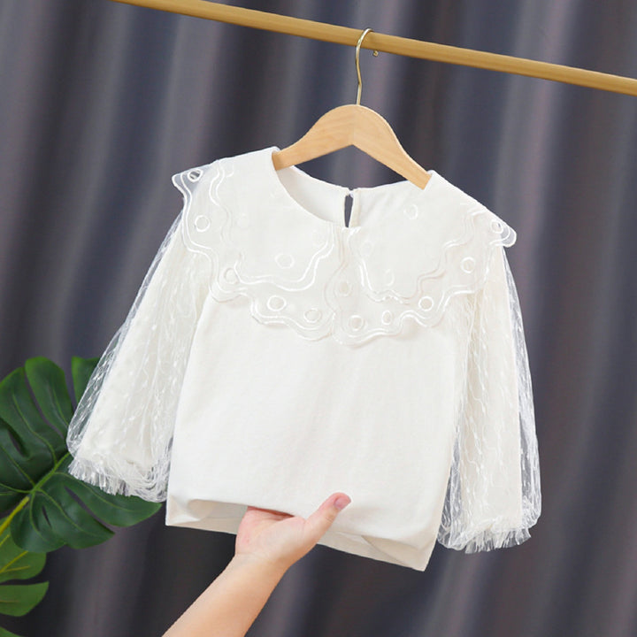 Mädchen elegante Bluse mit transparenten Tüllärmeln Echo Archiv